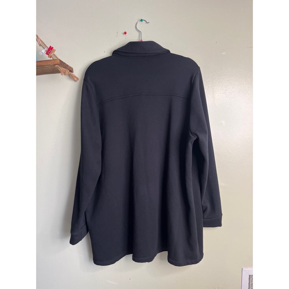 Torrid TRU Brushed Fleece Active Black Button Front Shacket, size 2X - Picture 5 of 11